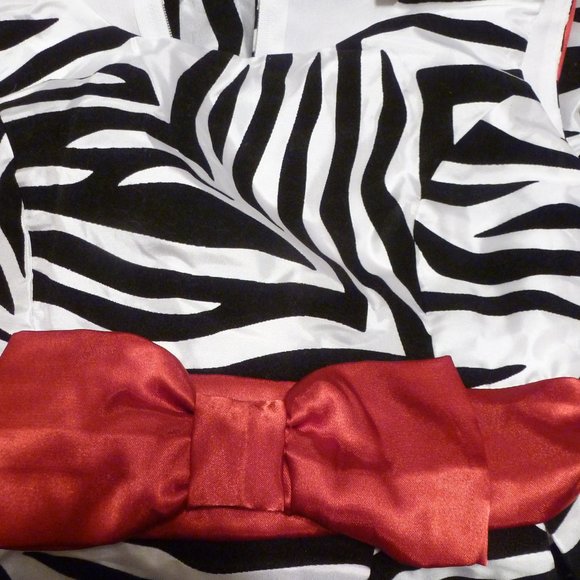 Speechless Zebra print Girls Formal Dress w/ Red bow and belt - Picture 11 of 11